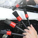5Pcs Detailing Brush Cleaning Natural Boar Hair Brushes Car Detail ToolsJ Kw