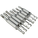 7PCS Door Self-Centering Hinge Drill Bit + 6pcs Hex Shank 90 Degree 5 Flute K6R7