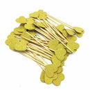50-Piece Golden Love Heart Cake Dessert Inserted Card Cupcake Toppers Decor T7Z3
