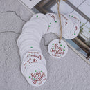 100PCS Letter Merry Christmas Kraft Paper Gift Tags with Jute Twine DIY JC3C