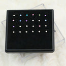 24X Tiny Surgical Steel Nose Studs Ring Mixed Rhinestone Jewelry