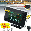 2 in 1 Car LCD Digital Gauge Voltage Pressure Water Temperature Meter Buzze L8B9