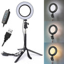 6" 16cm LED Ring Light + Bracket + Tripod Dimmable 5500K Lamp Camera Phone F Pf