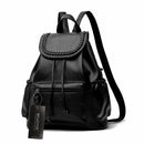 Casual Women Soft PU Leather Backpack Travel Grils School Backpack Black