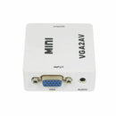 VGA to AV RCA Composite Converter Adapter Box with Audio PC to TV White