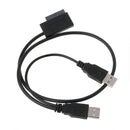 Dual USB 2.0 to SATA 13Pin 7+6 Adapter Lead Cable For Laptop PC CD/DVD-ROM Drive