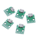5pcs MICRO USB to DIP Adapter 5pin female connector B type pcb converterU2 JClj