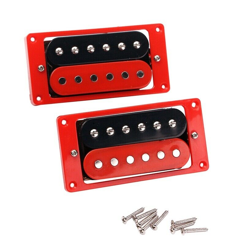 1 Set Of 2Pcs Red & Black Humbucker Double Coil Pickups Neck Bridge for Lp