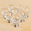 10Pcs 1.6 Inch Clear Crystal Glass Door Knobs Round Diamond Wardrobe Doorkn J8V2
