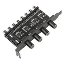 8 Channels PC Case Cooling Fan HUB 4 Knob Radiator Speed Controller (4 Pin)