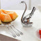 Swan Base Holder With Fruit/ Dessert Fork Cake Spoon Set Pastry Forks Creat W6Q2