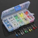 375pcs Emitting Diode LED Bulbs Light Assorted Kit Assortment 2-Pin Bar