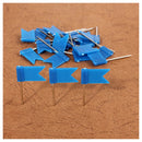 100 Flag Shape Map Pins Cork Notice Board Drawing Pins Push Pin Blue