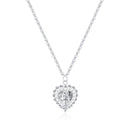 Women Fashion Cubic Zirconia Heart Shaped Pendant Clavicle Chain Necklace Gift