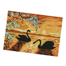 11CT Swan Sunset Stamped Cross Stitch DIY Embroidery Kits for Beginners Kids