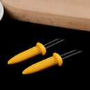 2PCS Corn on The Cob Holders Stainless Steel BBQ Prongs Skewers Forks Grilli Gw