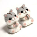 Non Finished Wool Felt Handmade Set DIY Hamster for Needle Material Bag