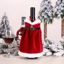 Christmas Clothes Red Wine Bottle Cover for Holiday Xmas Party Decor (A)