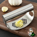 Kitchen Stainless Steel Garlic Press Tool Manual Rocking Crusher Squeezer Set
