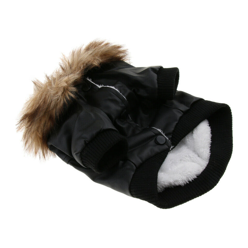 Pet Cat Dog Warm Clothes Winter Coat Dog Cat Pet Jacket Costume Black M