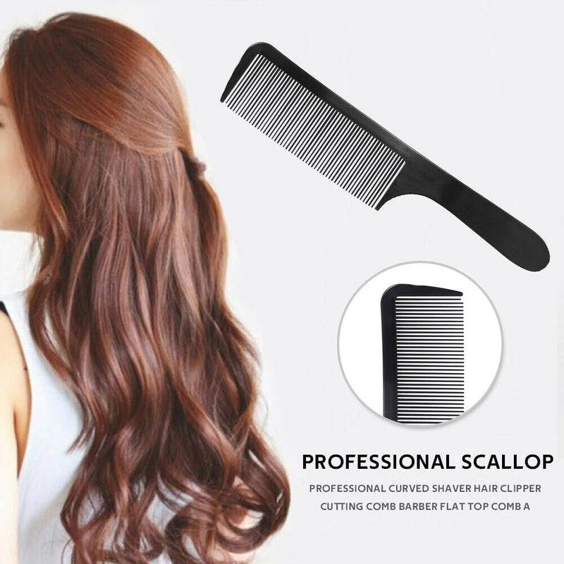 Curved Hair Clipping Cutting Arced Comb Flat Top Haircut Comb Brush (Black) A