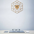 1 Pcs Hexagon Wood Wall Clock Advanced European Minimalist Geometric Lines