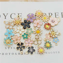40pcs Alloy Enamel Assorted Mixed Daisy Flower Pendant Charm Jewelry Accessories
