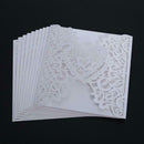 10Pcs Romantic Wedding Card Invitation Delicate Carved Heart Decorations