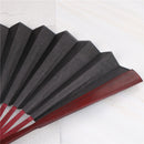 men's black spun silk calligraphy painting writing dancing folding hand fan ME