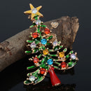 Brooch Enamel Gorgeous Rhinestone Crystal Christmas Tree Pin Holiday Party-Gifts