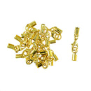 24 Sets End Cap Crimp Tip For Leather Cord with Lobster Clasp Jewelry Making