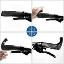 1Pair Ergonomic Rubber Bicycle Handlebar Grips w/ Aluminum Bar Ends (Black)