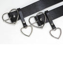 Women Leather Metal Buckle Belt Waistband Heart Shape Valentines Gift Black CA