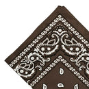 Unisex Cotton Double Sided Print Cowboy Bandana Head Wrap Neck Scarf Coffee