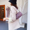 Alligator Pattern Shoulder Totes Bag Women Leather Chain Handbag (Purple)