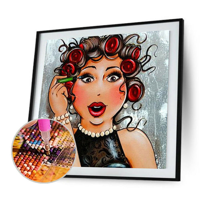 Women 5D diy Full Round Drill Diamond Painting Rhinestone Art Decor (V586)