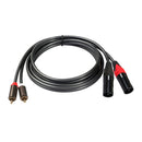 2x Audio 5 Foot 2 XLR Male to 2 Male Patch Cable XLRF to Dual RCA Audio Cord