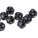 10pcs 16 Sided D16 14mm Acrylic Opaque Dice for Role Playing Game RPG Black