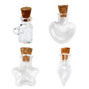 10 MINI Empty GLASS BOTTLES WISHING Message pendant CORK stopper VIALS JARS DIY