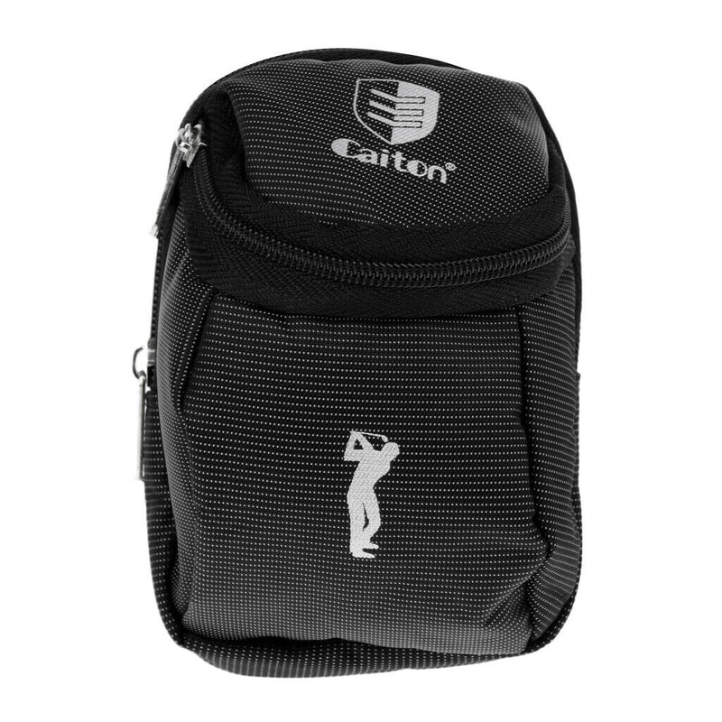 2PCS New Zippered Mini Golf Ball Holder Bag Black (Storage Balls, Tees, Divot