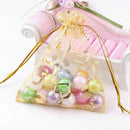 100Pcs 9x12cm Sheer Drawstring Heart Organza Jewelry Pouches Wedding Party  N2I6