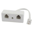 6P4C RJ11 Male to Dual Female Telephone Line Splitter Connector Adapter A5M7
