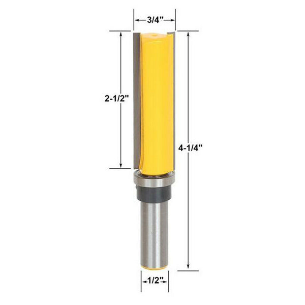 1/2'' Shank Durable Carbide Flush Template Router Bit Wood