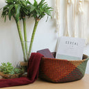 Decorative Folding Willow Basket Double Handles Flowerpot Vase Planter Holder