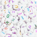 500Mixed Alphabet/Letter Acrylic Spacer Bead 7mm B10530