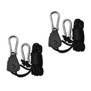Black 150lbs 2m Ratchet Rope Ratchet Hanging Kit for Hydroponic/Grow Tent