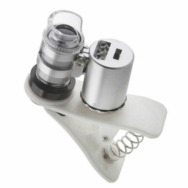 Universal 60X Zoom Cell Phone Loupe Microscope Lens LED Magnifier Micro Camera