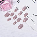 Pure color French False Nails Art Acrylic Full Cover Tips Manicure Gl%!