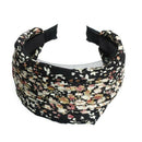 80mm Headband Hair Fabric Flowers Metal Buckle Black Women's Jewelry