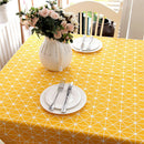 Yellow Chessboard Decorative Table Cloth Cotton Linen Tablecloth Dining Tab